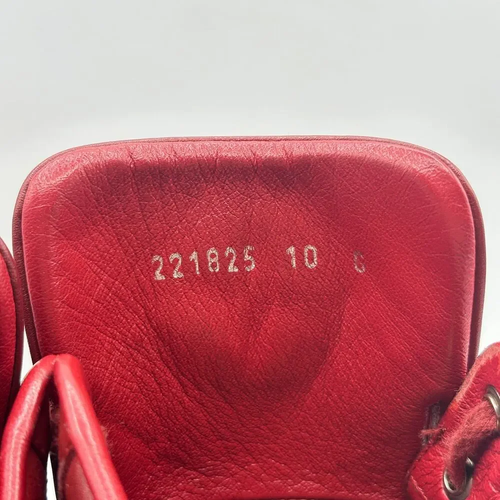 GUCCI GG High Top Guccissima Embossed Monogram Sneakers Red Sz 11 - Picture 6 of 10